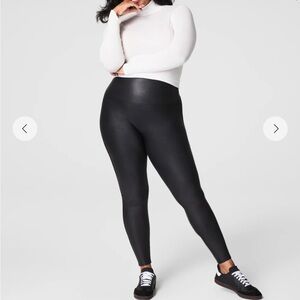 NWOT Spanx Faux Leather Fleece Lined leggings size 2x